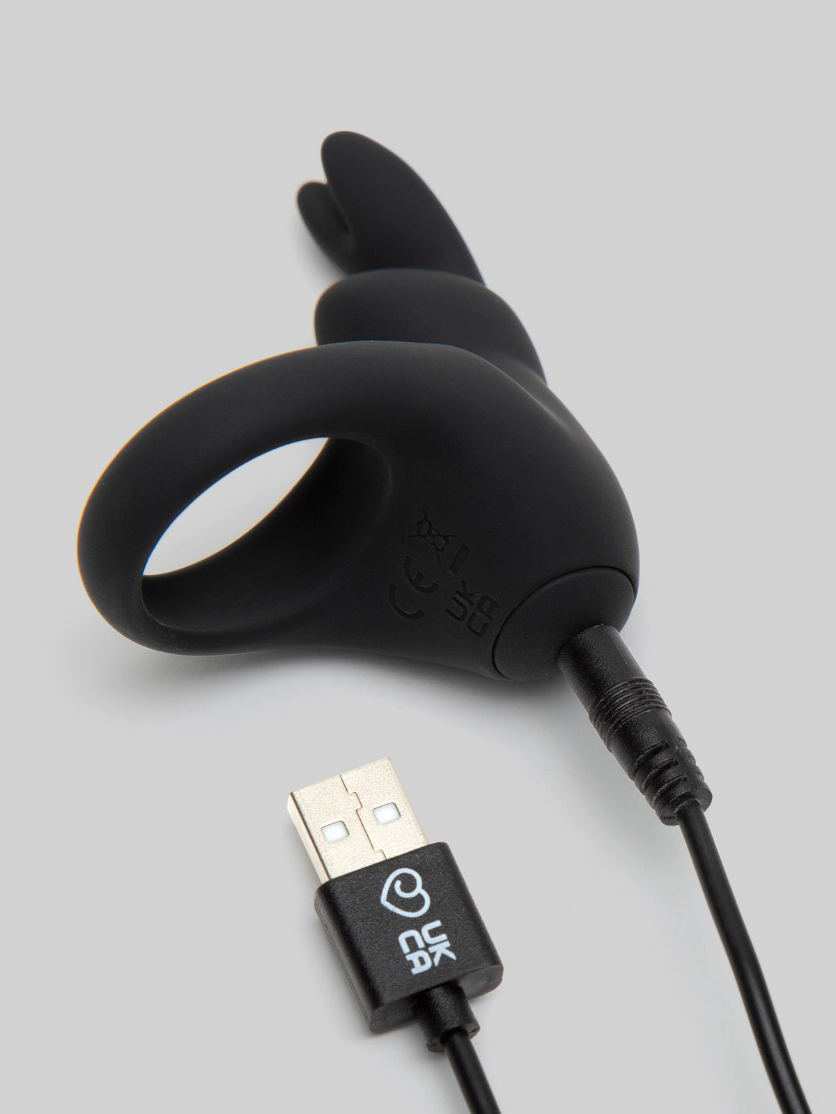 Happy Rabbit Rechargeable Rabbit Cock Ring, Black
