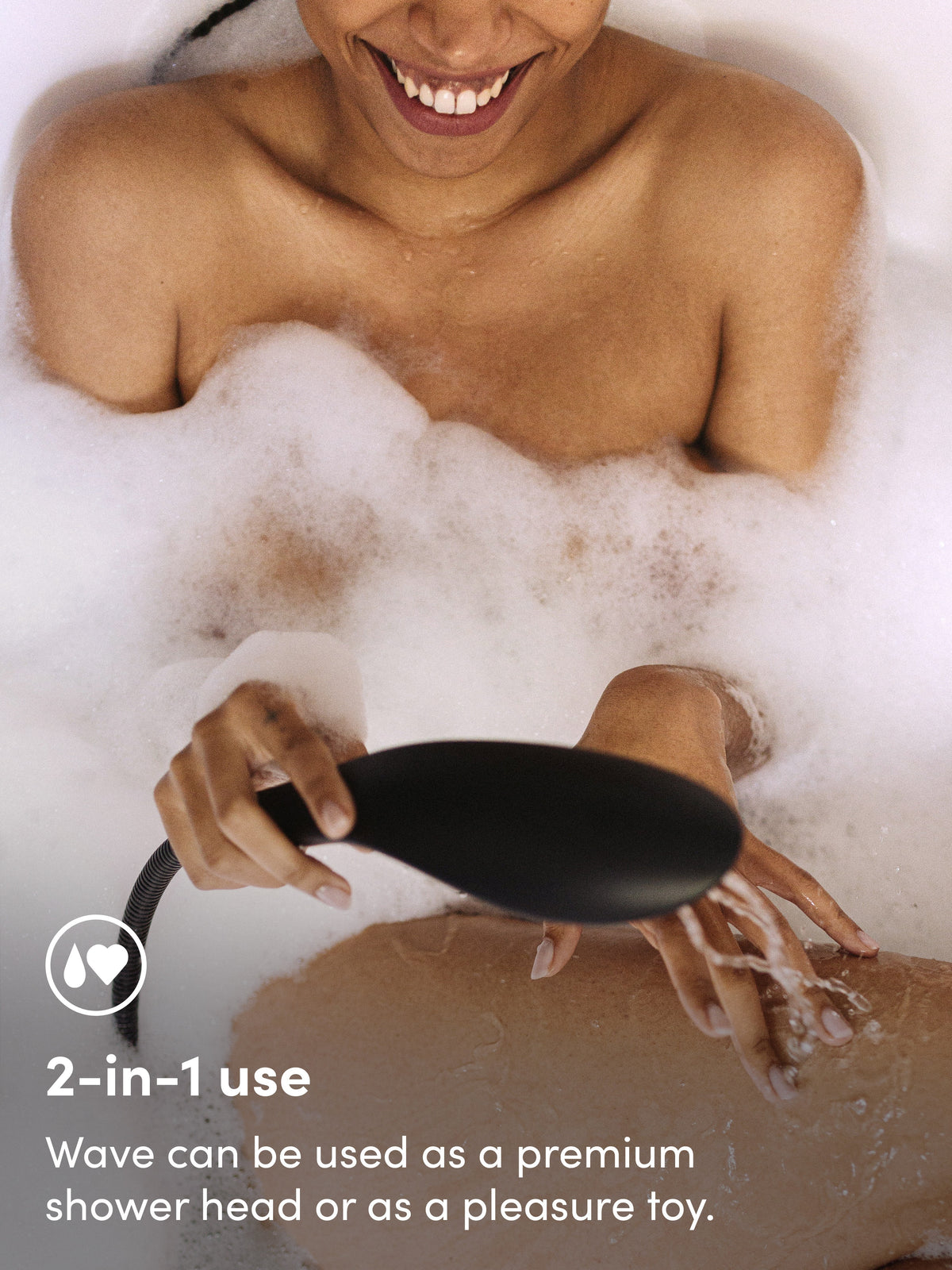 Womanizer X hansgrohe Wave Clitoral Stimulation Shower Head, Black | Black
