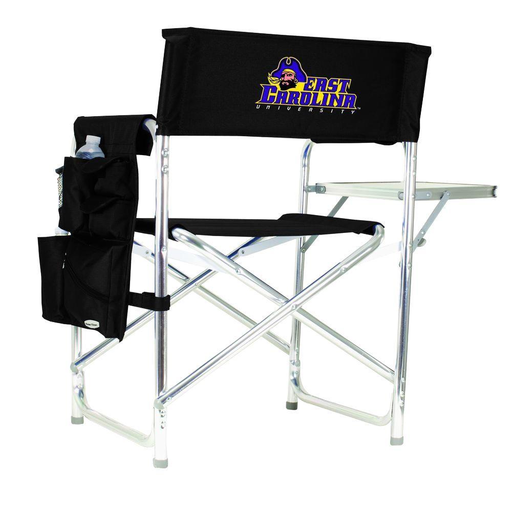 East Carolina University Black Sports Chair with Embroidered Logo
