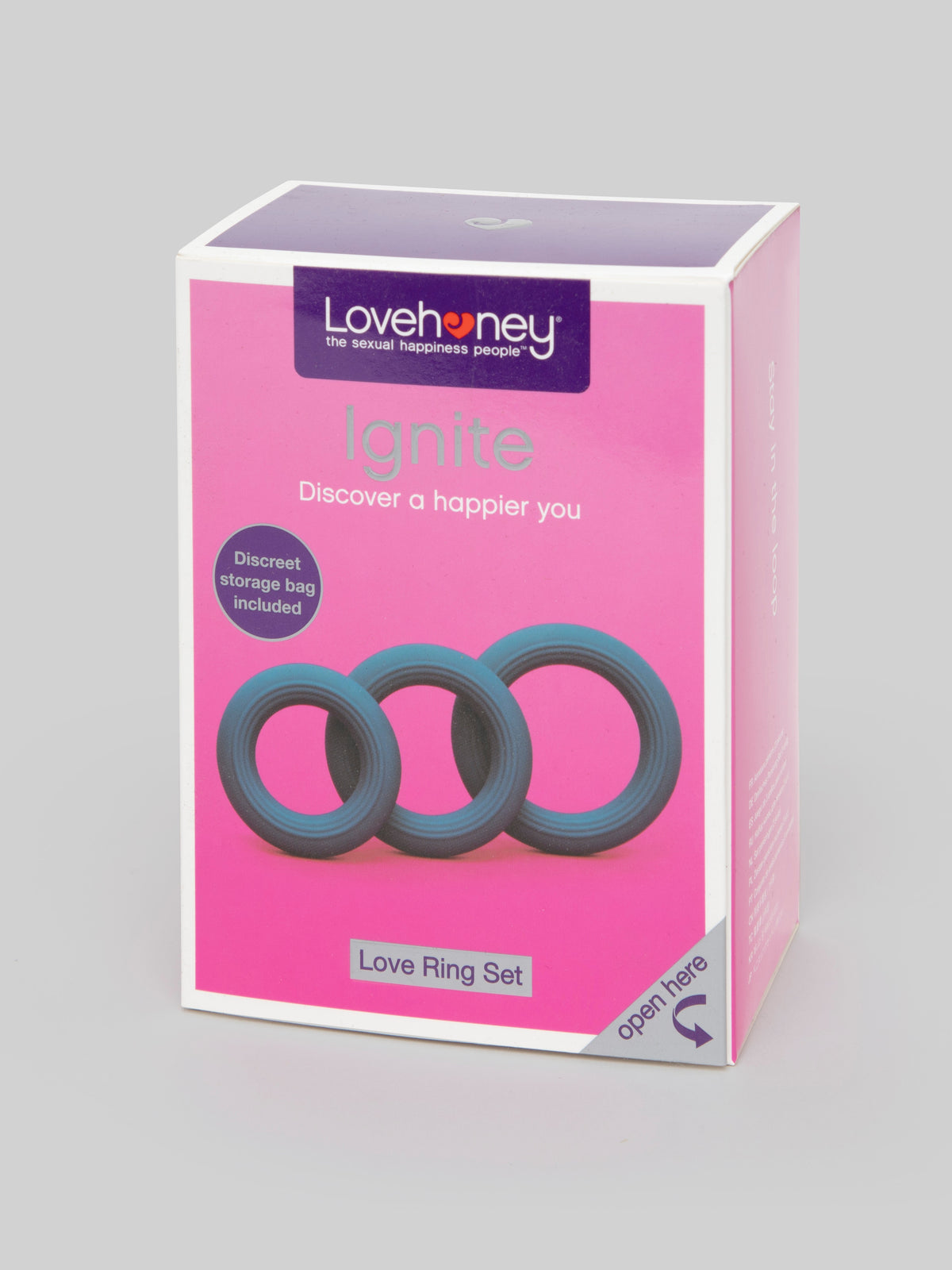 Lovehoney Ignite Silicone Love Ring Set (3 Piece), Blue