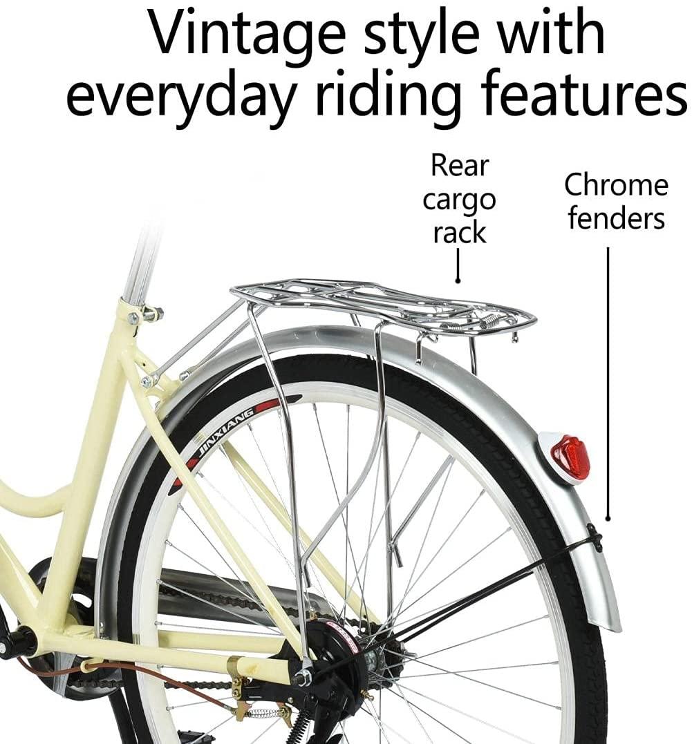 2021 Comfort Bikes Beach Cruiser Bike for Women Anti-Skid Wear-Resistant Tires with Rear Seat.