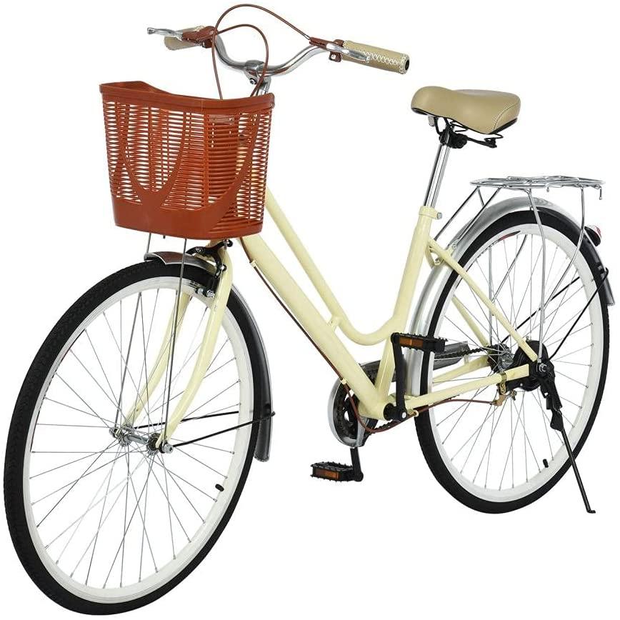 2021 Comfort Bikes Beach Cruiser Bike for Women Anti-Skid Wear-Resistant Tires with Rear Seat.