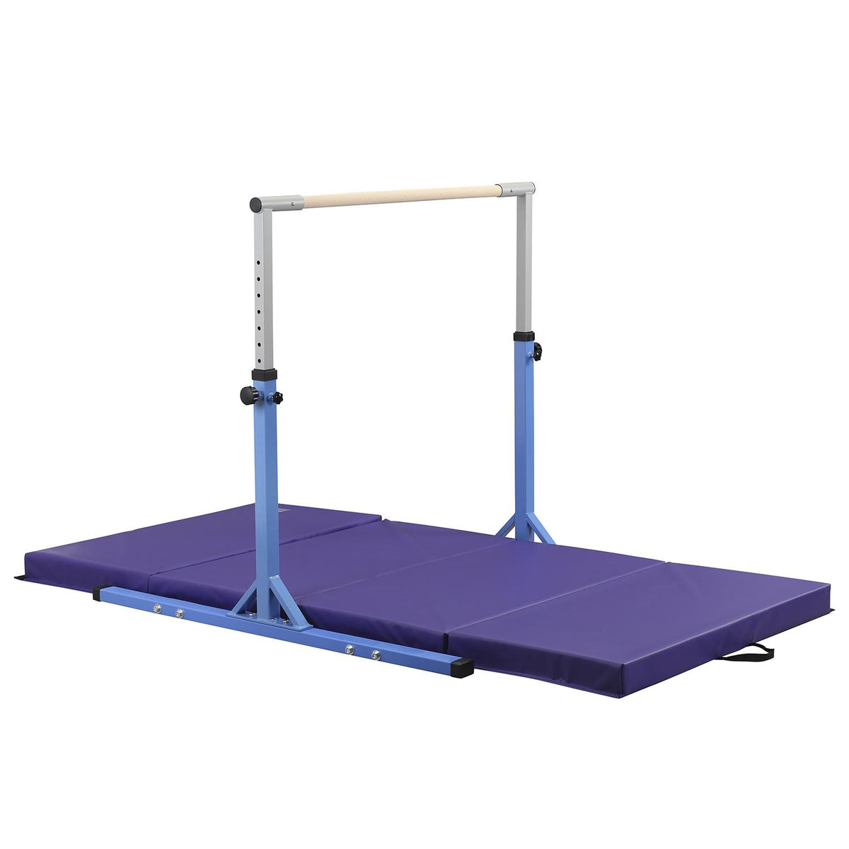 Ainfox Adjustable Gymnastics Horizontal Bars Fitness Gymnastics Training Kip Bar- Height Adjustable for Home閿涘╫t Include Gym Mat閿涘湐lue閿