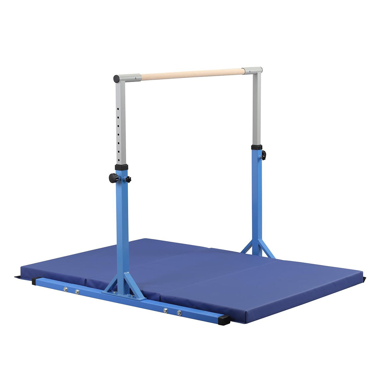 Ainfox Adjustable Gymnastics Horizontal Bars Fitness Gymnastics Training Kip Bar- Height Adjustable for Home閿涘╫t Include Gym Mat閿涘湐lue閿