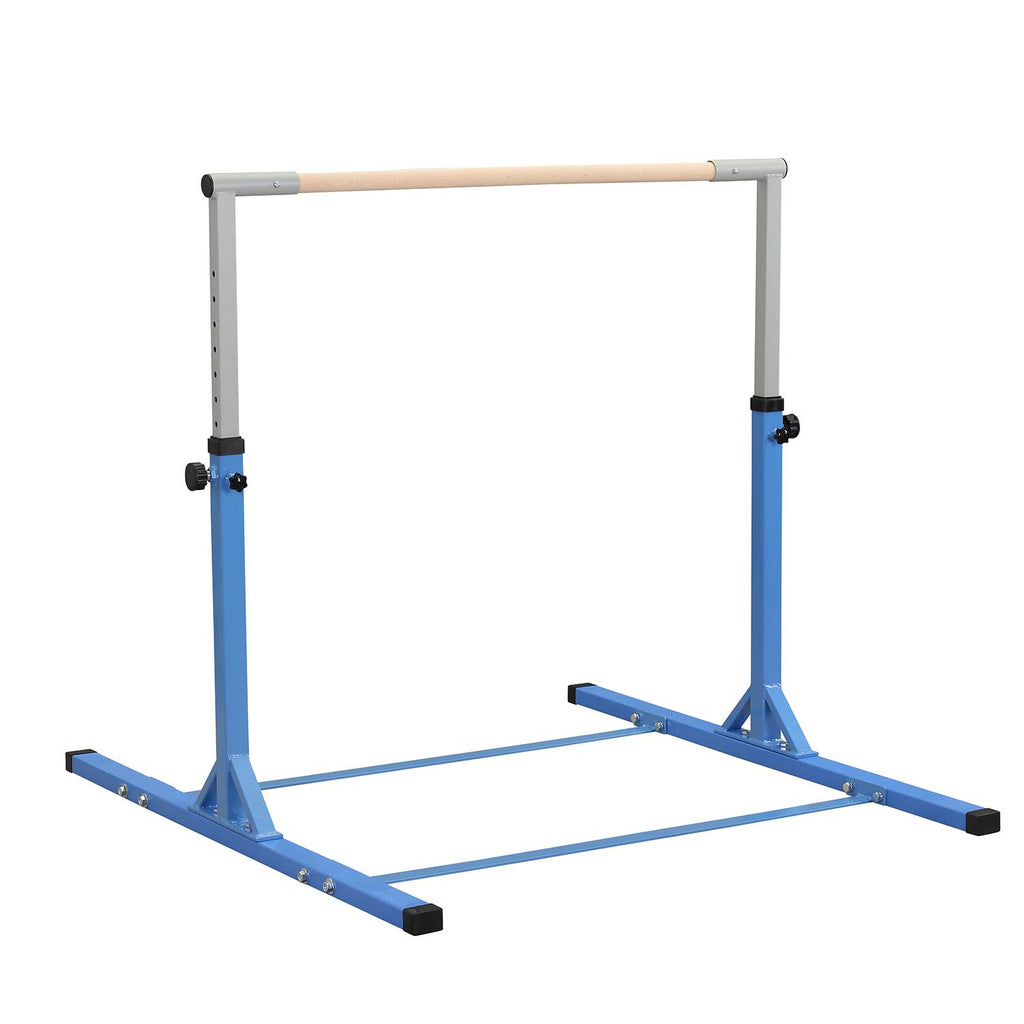 Ainfox Adjustable Gymnastics Horizontal Bars Fitness Gymnastics Training Kip Bar- Height Adjustable for Home閿涘╫t Include Gym Mat閿涘湐lue閿