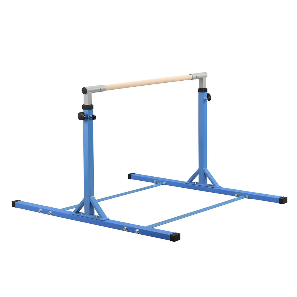 Ainfox Adjustable Gymnastics Horizontal Bars Fitness Gymnastics Training Kip Bar- Height Adjustable for Home閿涘╫t Include Gym Mat閿涘湐lue閿
