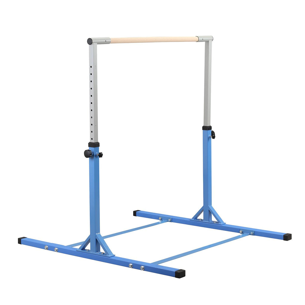 Ainfox Adjustable Gymnastics Horizontal Bars Fitness Gymnastics Training Kip Bar- Height Adjustable for Home閿涘╫t Include Gym Mat閿涘湐lue閿