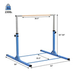 Ainfox Adjustable Gymnastics Horizontal Bars Fitness Gymnastics Training Kip Bar- Height Adjustable for Home閿涘╫t Include Gym Mat閿涘湐lue閿
