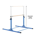 Ainfox Adjustable Gymnastics Horizontal Bars Fitness Gymnastics Training Kip Bar- Height Adjustable for Home閿涘╫t Include Gym Mat閿涘湐lue閿