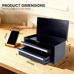 SUMERUZ Mini Tool Box with Drawers - Small Metal Tool Box, Micro Top Tool Chest for Tools Storage,Multi-Purpose Portable StoraCase Organizer (Black01)
