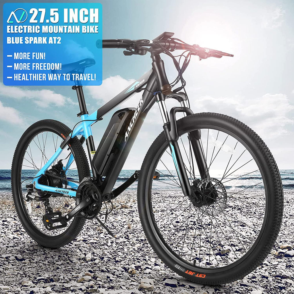 ANCHEER 350/500W Electric Bike 27.5'' Adults Electric Commuter Bike/Electric Mountain Bike, 36/48V Ebike with Removable 10/10.4Ah Battery, Professional 21/24 Speed Gears