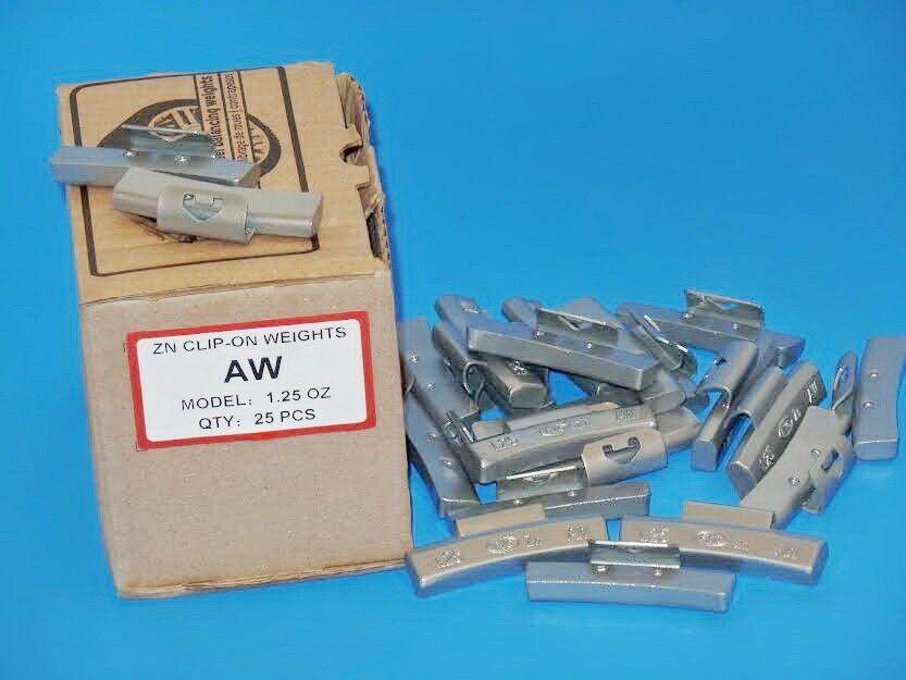 Wholesales Prices 250 Pcs ZN CLIP-ON WHEEL WEIGHT  1.25 1-1/4 AWZ1.25