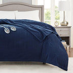 Beautyrest Polyester Solid Textured Fleece Heated Blanket BR54-3261