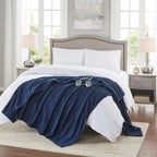 Beautyrest Polyester Solid Textured Fleece Heated Blanket BR54-3261