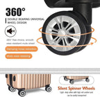 3 Piece Luggage Sets Hardside with Spinner Wheels Expandable, Travel Suitcase Set Lightweight Carry on PC+ABS Tsa Lock Checked Bag 20" / 24" / 28" (champagne)