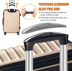 3 Piece Luggage Sets Hardside with Spinner Wheels Expandable, Travel Suitcase Set Lightweight Carry on PC+ABS Tsa Lock Checked Bag 20" / 24" / 28" (champagne)