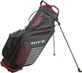 Rife Golf Black Red Gray Stand Bag Light Weight Dobby Nylon with 9 inch, 7-Way Friendly Separator Top, Front Position Putter Compartment