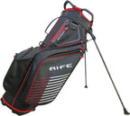 Rife Golf Black Red Gray Stand Bag Light Weight Dobby Nylon with 9 inch, 7-Way Friendly Separator Top, Front Position Putter Compartment