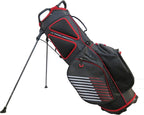 Rife Golf Black Red Gray Stand Bag Light Weight Dobby Nylon with 9 inch, 7-Way Friendly Separator Top, Front Position Putter Compartment