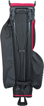 Rife Golf Black Red Gray Stand Bag Light Weight Dobby Nylon with 9 inch, 7-Way Friendly Separator Top, Front Position Putter Compartment