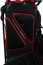 Rife Golf Black Red Gray Stand Bag Light Weight Dobby Nylon with 9 inch, 7-Way Friendly Separator Top, Front Position Putter Compartment