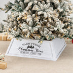 40 in. L White Wooden Trapezoid "Farm Fresh" Christmas Tree Collar (KD)