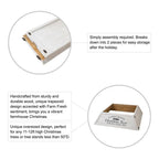 40 in. L White Wooden Trapezoid "Farm Fresh" Christmas Tree Collar (KD)