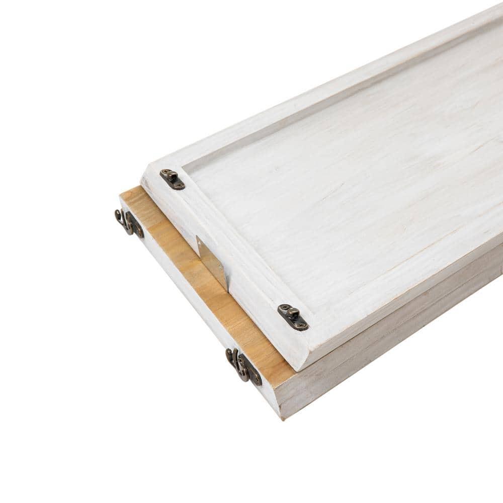 40 in. L White Wooden Trapezoid "Farm Fresh" Christmas Tree Collar (KD)