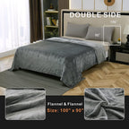 Electric Heated Blanket Size 100" x 90", Fast Heating Blanket Polyester Soft Flannel, 4 Heating Levels 10 Hours Auto-Off, ETL Certified Dual Controllers, Machine Washable (Grey)