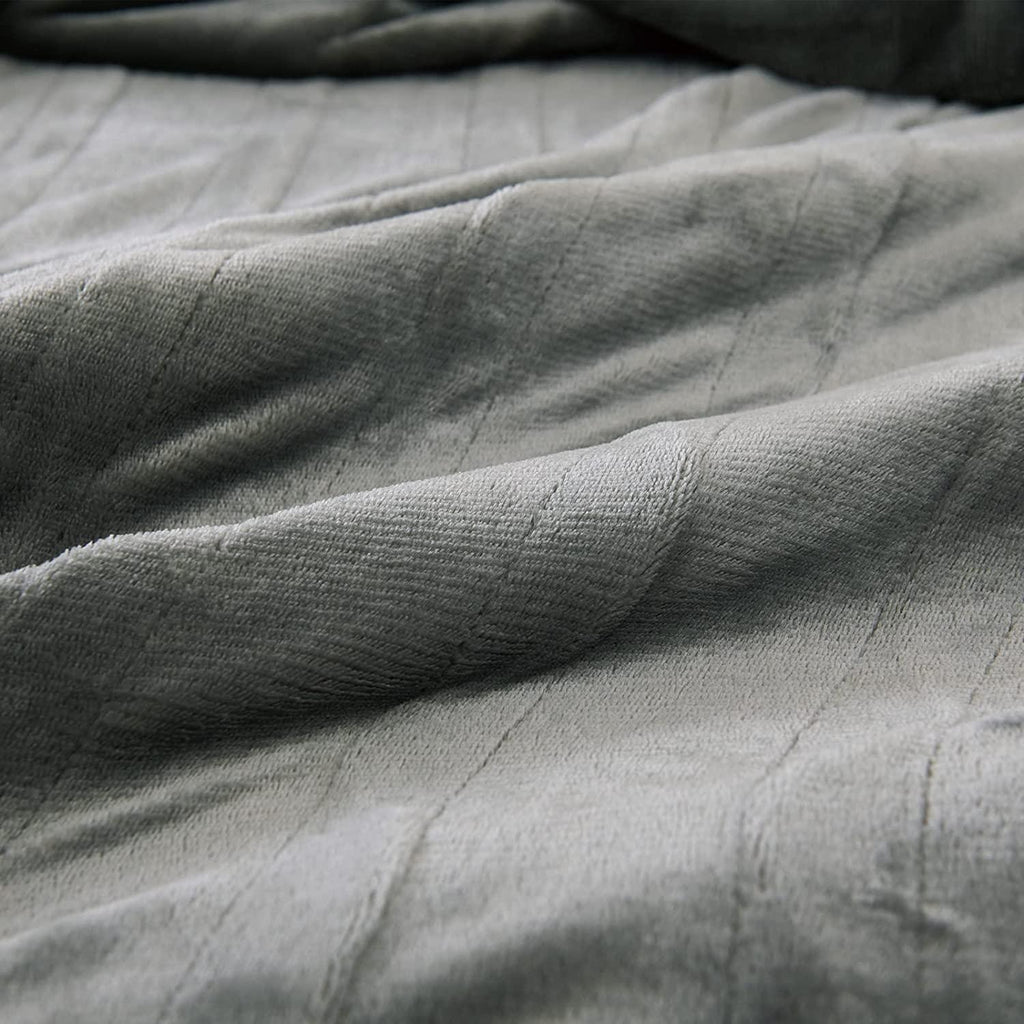 Electric Heated Blanket Size 100" x 90", Fast Heating Blanket Polyester Soft Flannel, 4 Heating Levels 10 Hours Auto-Off, ETL Certified Dual Controllers, Machine Washable (Grey)