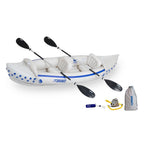Deluxe 2-Person Inflatable Sport Kayak Canoe Boat with Pump and Oars