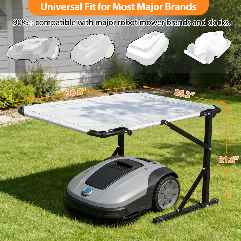 Universal Robot Mower Garage, Waterproof Outdoor Shelter with 2-Side Openable , All-Weather Protection for , Worx, Landroid,  Goat, Luba and More