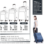 Luggage 3 Piece Set Suitcase Spinner Softshell lightweight (blue+sliver)