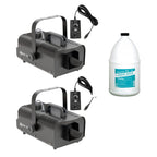 2) American DJ 600W Snow Machine w/ Wired Remote &amp; American DJ Snow Fluid, 1 Gal