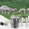 goat milking machine,pulsation vacuum electric milker,portable automatic breast pump with 2 teat cups stainless steel bucket for goats(3l)
