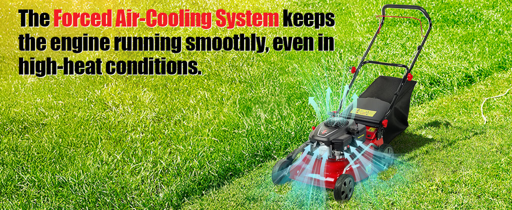 131cc Foldable Gas Lawn Mower, Self-Propelled Rear-Wheel Drive, 18 Inch Cutting Width, 50L Grass Bag, 3-in-1 Mulching/Side Discharge/Rear-Bagging, Lightweight Push-Button Start Mower