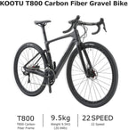 KOOTU Carbon Gravel Bike, 700C Carbon Fiber Gravel Road Bicycle Disc Brake with 40c Tires Road Bike 22 Speeds