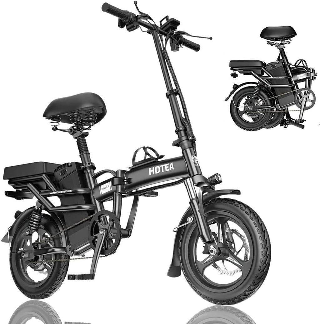 [US Stock] 350W Adults Folding Electric Bike 14inch, e Bike Electric Bicycle for Adults &amp; Teen, 48V 10Ah, Ultra Load Bearing 550lbs