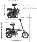 [US Stock] 350W Adults Folding Electric Bike 14inch, e Bike Electric Bicycle for Adults &amp; Teen, 48V 10Ah, Ultra Load Bearing 550lbs