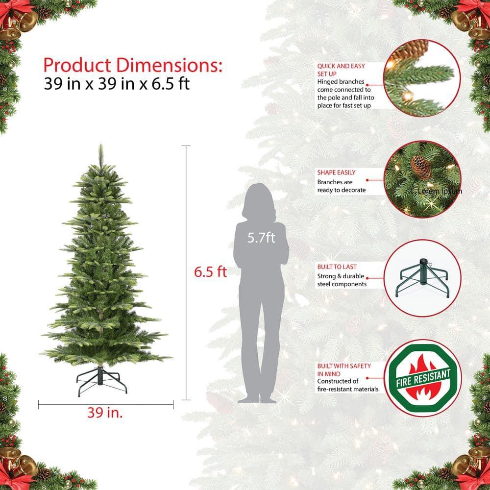 6.5 ft. Pre-Lit Slim Aspen Fir Artificial Christmas Tree with 350 UL-Listed Clear Lights