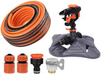BBGS 360°Rotating Garden Sprinkler, Automatic Lawn Sprinkler Watering Sprayer, Adjustable Cover Large Area Irrigation System for Watering Plants or Outdoor Play (Color : with hose-25m)