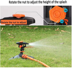 BBGS 360°Rotating Garden Sprinkler, Automatic Lawn Sprinkler Watering Sprayer, Adjustable Cover Large Area Irrigation System for Watering Plants or Outdoor Play (Color : with hose-25m)