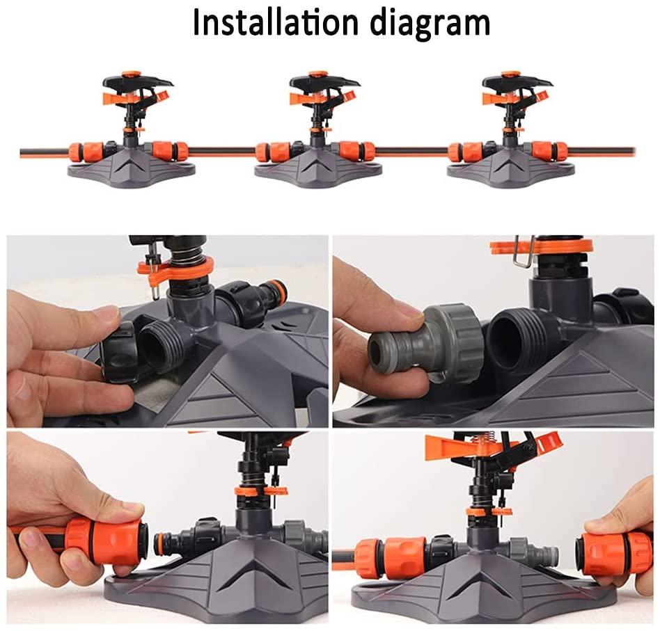 BBGS 360°Rotating Garden Sprinkler, Automatic Lawn Sprinkler Watering Sprayer, Adjustable Cover Large Area Irrigation System for Watering Plants or Outdoor Play (Color : with hose-25m)
