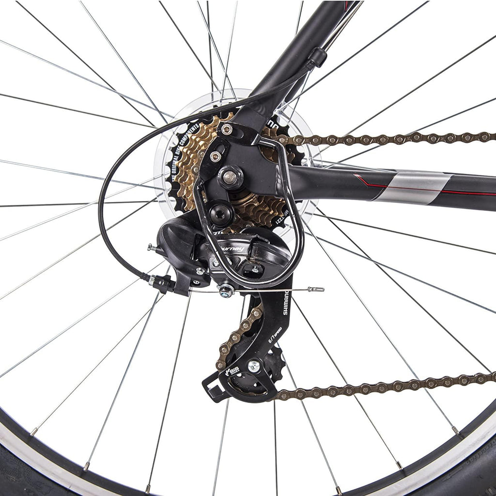 27.5" Royce Union RMT Mens 21-Speed All-Terrain Mountain Bike, 22" Aluminum Frame, Twist Shift, Matte Black