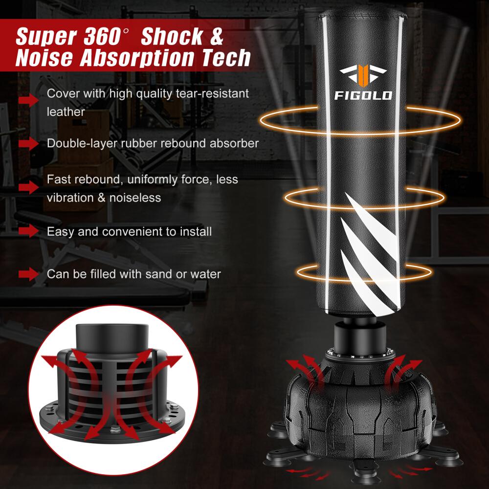 Freestanding Punching Bag 70" - 190lbs Heavy Boxing Bag with 12 Suction Cups Base for Adult Youth Kids - Men Stand Kickboxing Bag for Home Office