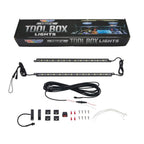 2pc White Truck Tool Box LED Lighting Kit for Work & Utility Trucks | Universal Fitment 12" Tubes Install Inside Lid & Shine Down on Tools, Includes Magnetic Power Switch for Automatic On/Off