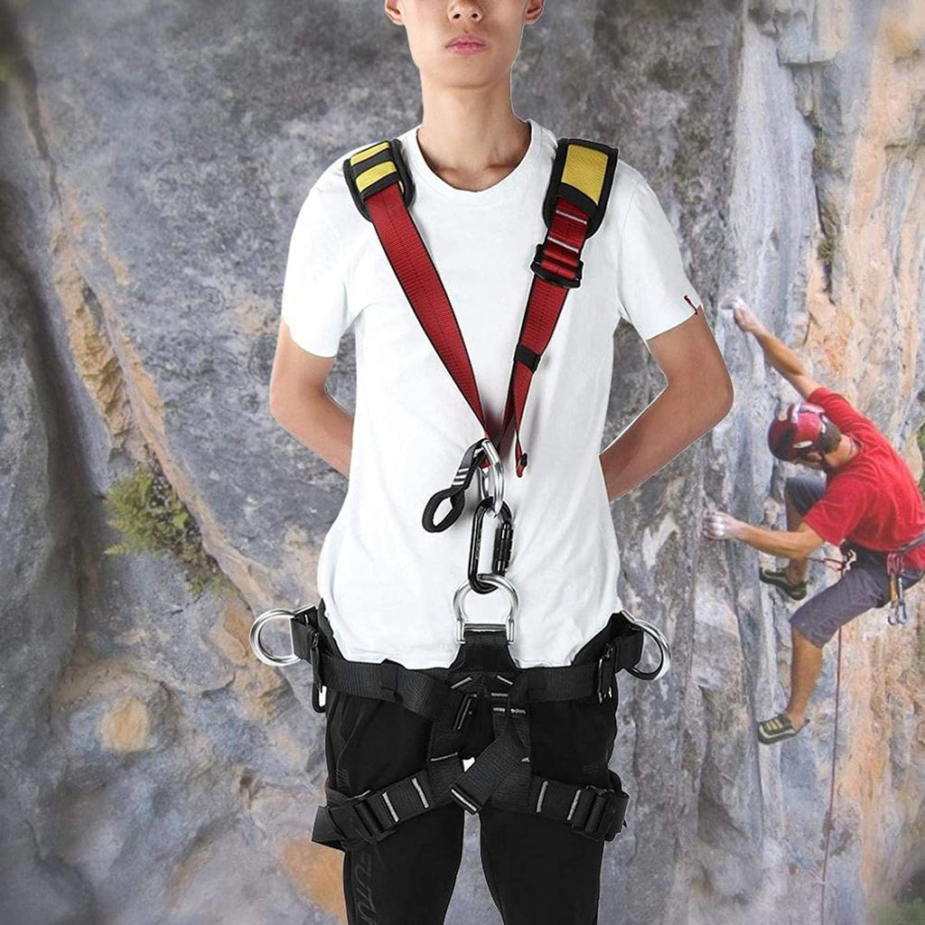 DAUERHAFT Rock Climbing Safety Belt Improving Load Bearing Capability Bearing Rings High Strength Polyester Material,for Outdoor Expanding Training