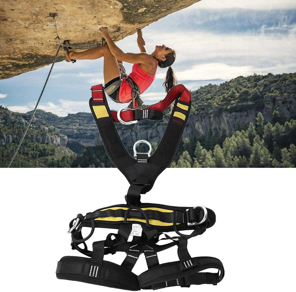 DAUERHAFT Rock Climbing Safety Belt Improving Load Bearing Capability Bearing Rings High Strength Polyester Material,for Outdoor Expanding Training