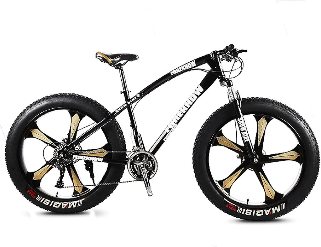 CHICAI Beach Snow Fat Bike Mountain Bike 26-inch Mountain Cross-Country Steel Ultra-Wide Tire Sports Bike Adult 21-30speed Low-Speed Racing Student Bike High-Carbon (Size : 27-Speed)