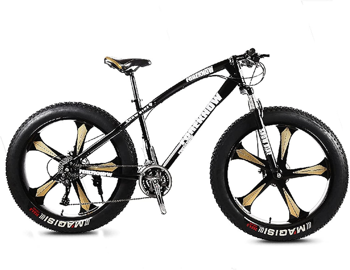 CHICAI Beach Snow Fat Bike Mountain Bike 26-inch Mountain Cross-Country Steel Ultra-Wide Tire Sports Bike Adult 21-30speed Low-Speed Racing Student Bike High-Carbon (Size : 27-Speed)